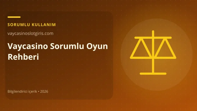 Vaycasino Sorumlu Oyun Rehberi görseli