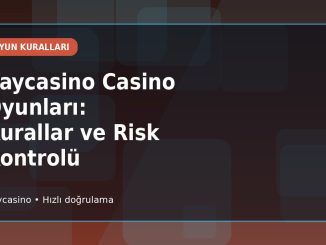 Vaycasino Casino Oyunları: Kurallar ve Risk Kontrolü kapak görseli