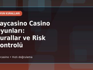 Vaycasino Casino Oyunları: Kurallar ve Risk Kontrolü kapak görseli